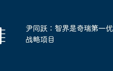 尹同跃：智界是奇瑞第一优先战略项目