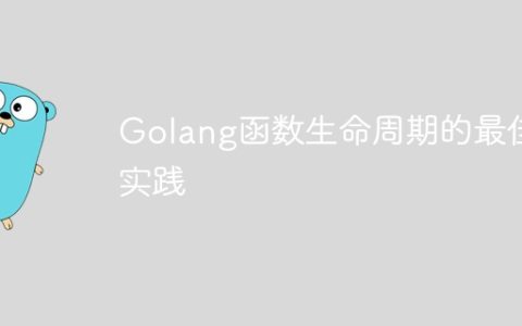 Golang函数生命周期的最佳实践