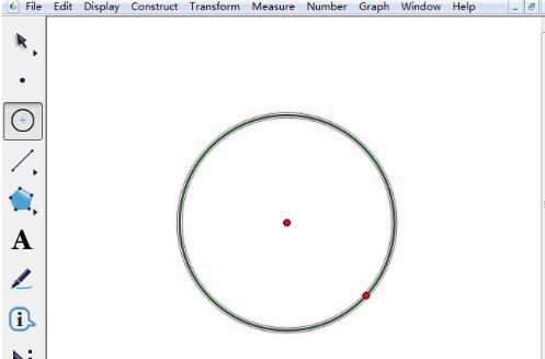几何画板中使绘制的圆有一部分虚线的操作方法