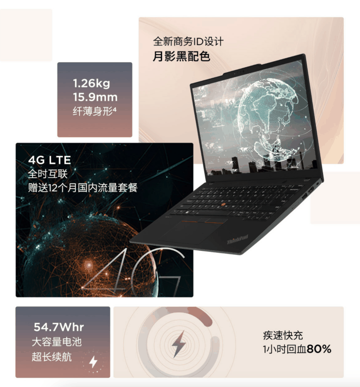 联想 ThinkPad X13 2024 笔记本电脑上架:13.3 英寸、1.26Kg、内置 SIM 卡,8499 元起插图2 联想 ThinkPad X13 2024 笔记本电脑上架:13.3 英寸、1.26Kg、内置 SIM 卡,8499 元起