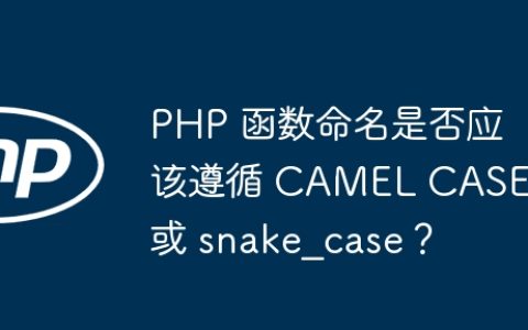 PHP 函数命名是否应该遵循 CAMEL CASE 或 snake？case？