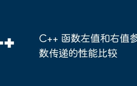 C++ 函数左值和右值参数传递的性能比较