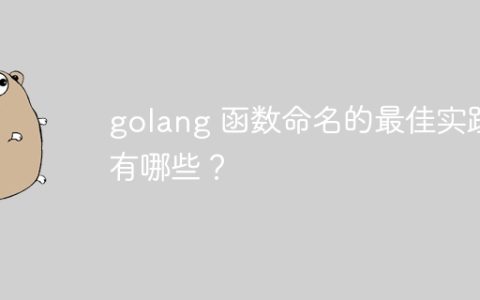 golang 函数命名的最佳实践有哪些？
