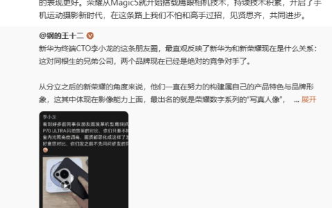 荣耀姜海荣回应华为李小龙 Magic6 与 Pura70 系列手机抓拍功能对比：见贤思齐，共同进步