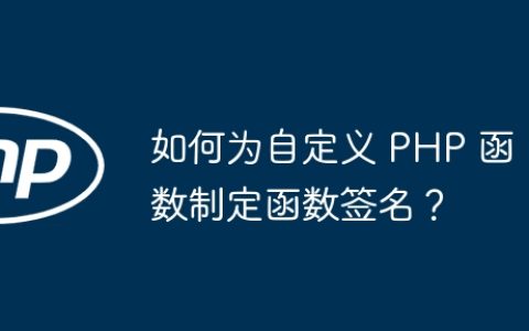 如何为自定义 PHP 函数制定函数签名？