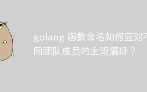 golang 函数命名如何应对不同团队成员的主观偏好？