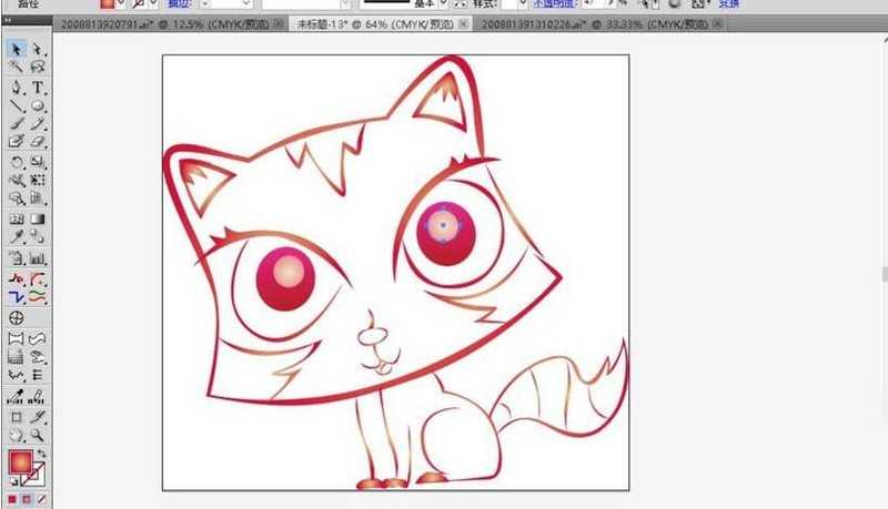ai打造大眼猫彩铅效果图的方法插图4 ai打造大眼猫彩铅效果图的方法