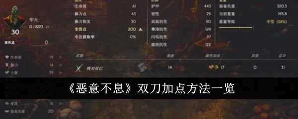 《恶意不息》双刀加点方法一览插图 《恶意不息》双刀加点方法一览