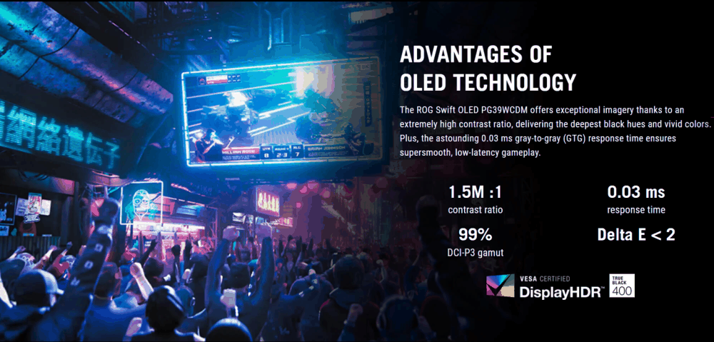 华硕 ROG PG39WCDM 39 英寸 OLED 曲面显示器发布：UWQHD 240Hz、800R 曲率