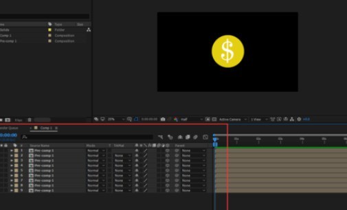 AE制作3D硬币翻转的基本教程插图4 AE制作3D硬币翻转的基本教程