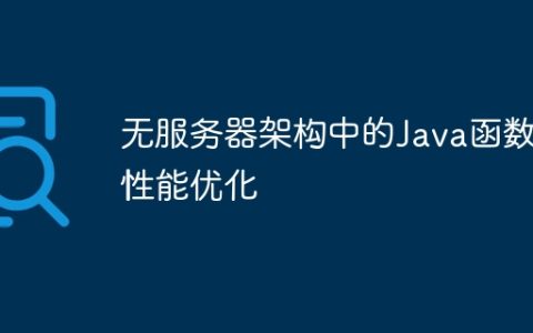 无服务器架构中的Java函数性能优化