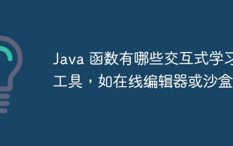 Java 函数有哪些交互式学习工具，如在线编辑器或沙盒？