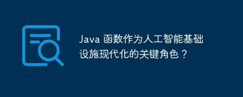 Java 函数作为人工智能基础设施现代化的关键角色？