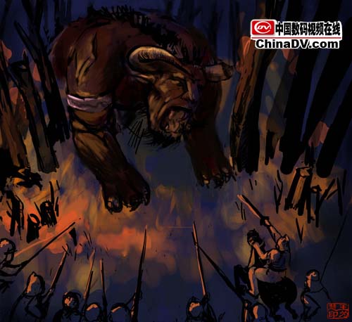 Photoshop鼠绘:游戏中打BOSS的场景插图3 Photoshop鼠绘:游戏中打BOSS的场景