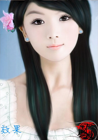 Photoshop 美女照片转成清纯的仿手绘效果插图1 Photoshop 美女照片转成清纯的仿手绘效果