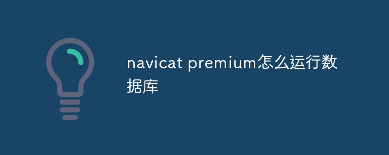 navicat premium怎么运行数据库