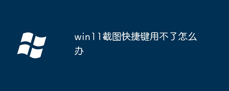 win11截图快捷键用不了怎么办