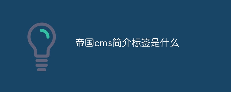 帝国cms简介标签是什么