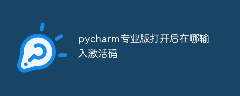 pycharm专业版打开后在哪输入激活码插图 pycharm专业版打开后在哪输入激活码