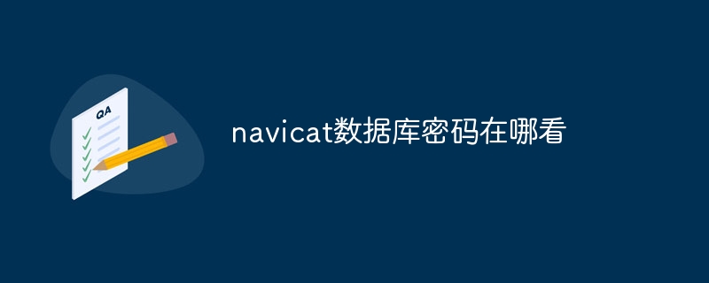 navicat数据库密码在哪看