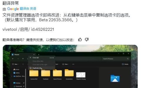 Win11怎么使用命令开启文件资源管理器复制标签页功能?