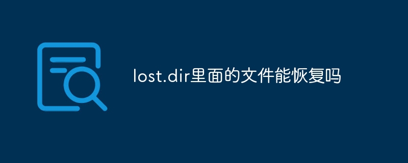 lost.dir里面的文件能恢复吗插图 lost.dir里面的文件能恢复吗