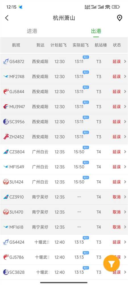 五一假期出行计划要有变 南方多地机场现大面积延误、取消