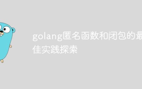 golang匿名函数和闭包的最佳实践探索