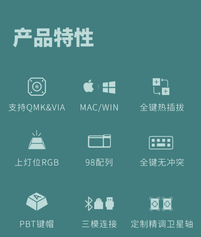 RK 98 Pro 三模机械键盘开售:可选红 / 茶轴、支持 QMK&VIA 改键,229 元插图1 RK 98 Pro 三模机械键盘开售:可选红 / 茶轴、支持 QMK&VIA 改键,229 元
