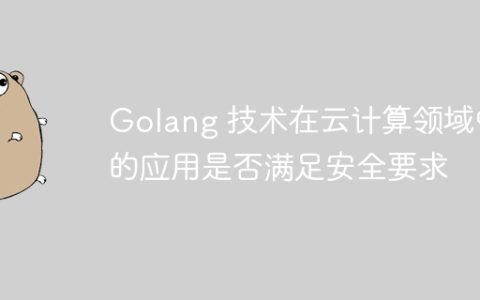 Golang 技术在云计算领域中的应用是否满足安全要求