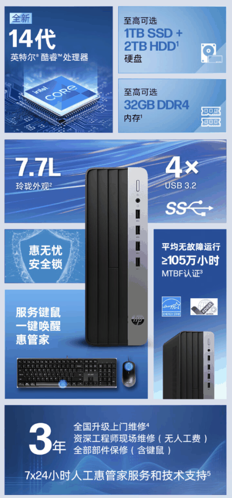 惠普战 66 / 战 99 商用台式电脑配置上新:14 代酷睿、27 英寸 2K 显示器,4999 元起插图1 惠普战 66 / 战 99 商用台式电脑配置上新:14 代酷睿、27 英寸 2K 显示器,4999 元起