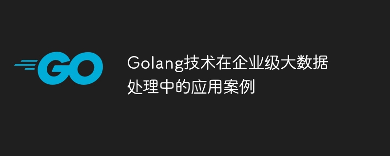 Golang技术在企业级大数据处理中的应用案例插图 Golang技术在企业级大数据处理中的应用案例