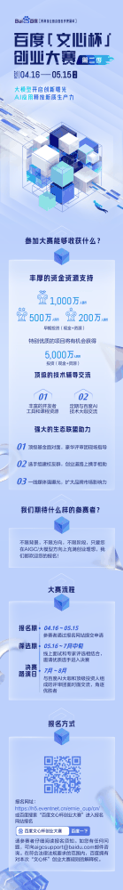 你离5000万还有5天！百度文心杯创业大赛等你来