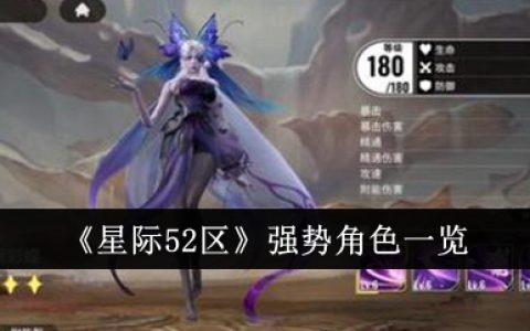《星际52区》强势角色一览