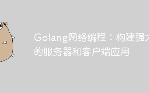 Golang网络编程：构建强大的服务器和客户端应用