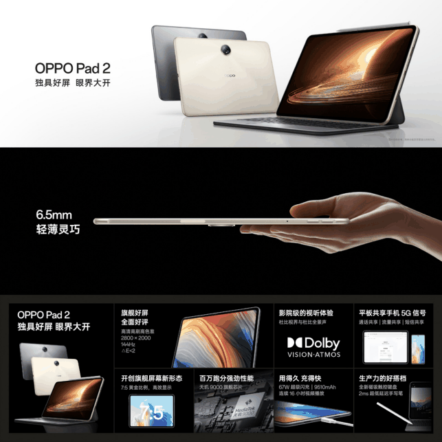 OPPO Pad 3 平板屏幕参数曝光:12.1 英寸 LCD 屏,7:5 比例插图3 OPPO Pad 3 平板屏幕参数曝光:12.1 英寸 LCD 屏,7:5 比例
