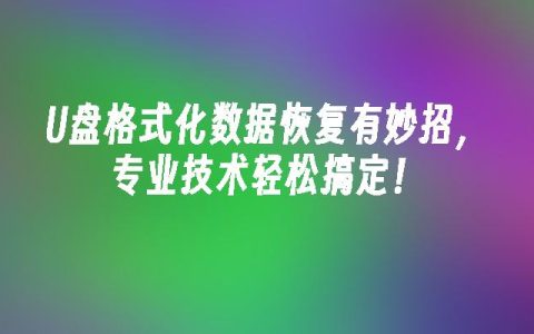 U盘格式化数据恢复有妙招，专业技术轻松搞定！