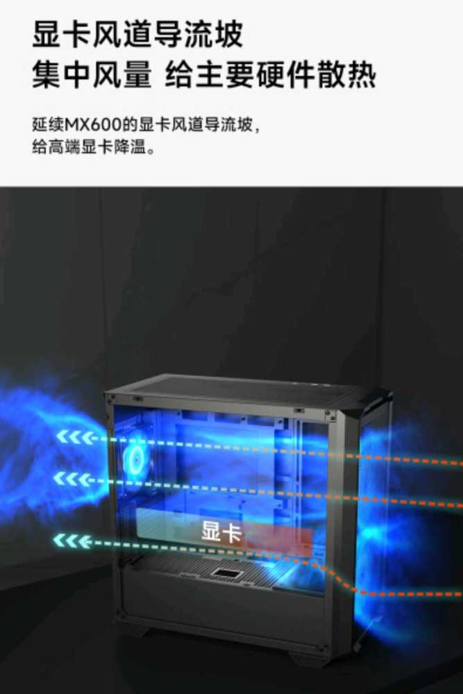 骨伽预热乘风 MX600 Mini 机箱:支持背插 M插图1 骨伽预热乘风 MX600 Mini 机箱:支持背插 M-ATX 主板,标配双 160 风扇