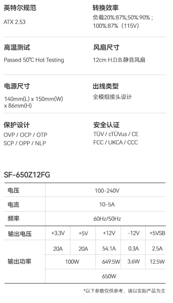振华 ZILLION 650W 金牌全模电源 5 月 20 日开售,首发价 429 元插图5 振华 ZILLION 650W 金牌全模电源 5 月 20 日开售,首发价 429 元