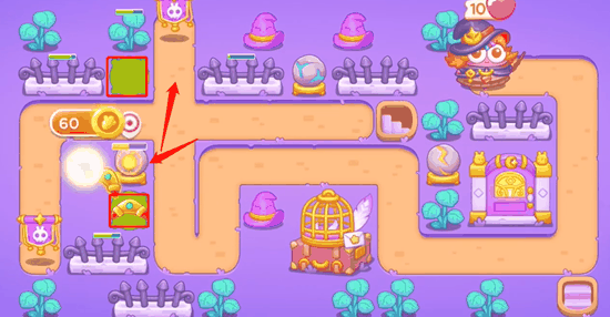 《保卫萝卜4》阿波与魔法宝藏第77关通关攻略