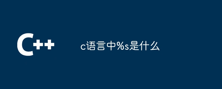 c语言中%s是什么