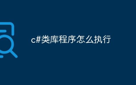 c#类库程序怎么执行