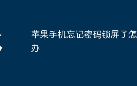 苹果手机忘记密码锁屏了怎么办？苹果手机忘记密码解锁最简单方法