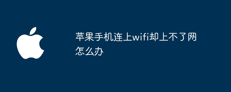 苹果手机连上wifi却上不了网怎么办插图 苹果手机连上wifi却上不了网怎么办