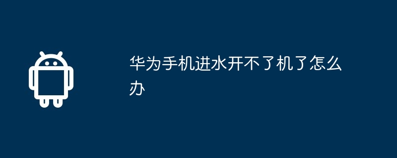 华为手机进水开不了机了怎么办插图 华为手机进水开不了机了怎么办
