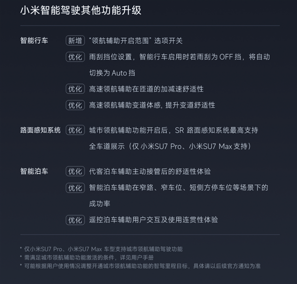 小米汽车全新OTA推送预告:10城领航辅助要开通了插图2 小米汽车全新OTA推送预告:10城领航辅助要开通了