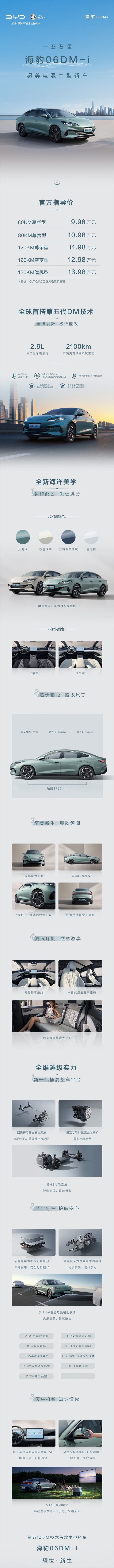 换壳比亚迪秦L 一图读懂迪海豹06DM-i：9.98万2100km友商头疼