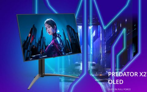 2K 480Hz OLED，宏碁预告“Predator X27U F3”26.5 英寸显示器