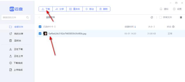 123云盘怎么下载文件 下载文件的操作方法插图1 123云盘怎么下载文件 下载文件的操作方法