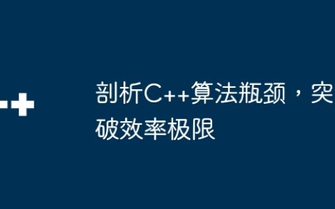 剖析C++算法瓶颈，突破效率极限